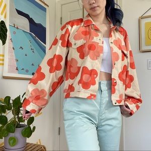 Grey Milk Custom Floral Denim Lennon Jacket